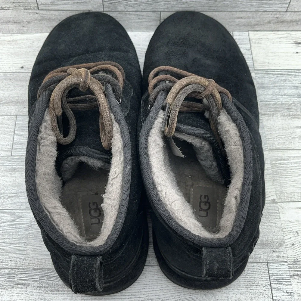 UGG Neumel Black Suede Shearling‎ Lace Up Chukka Boots Men Size 9